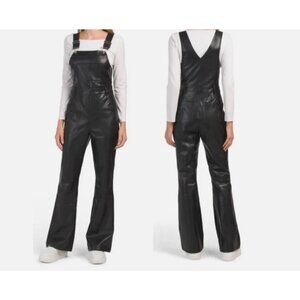SEVEN FOR ALL MANKIND Faux Leather Overalls size XS Color Black NWT